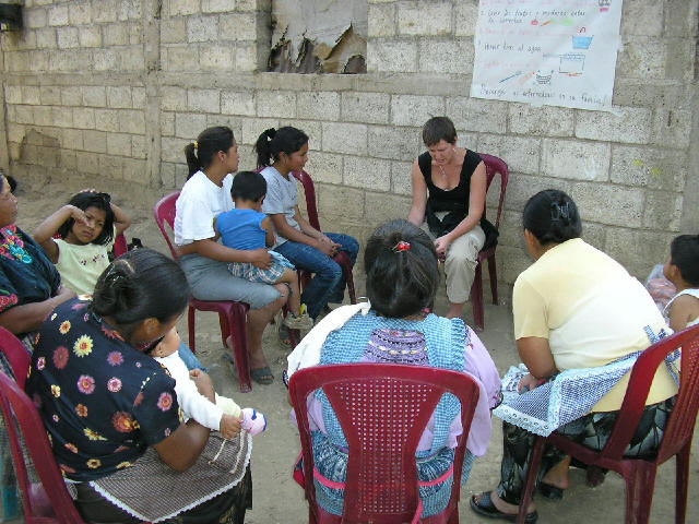 Our student giving a talk about health, and of course in spanish language.