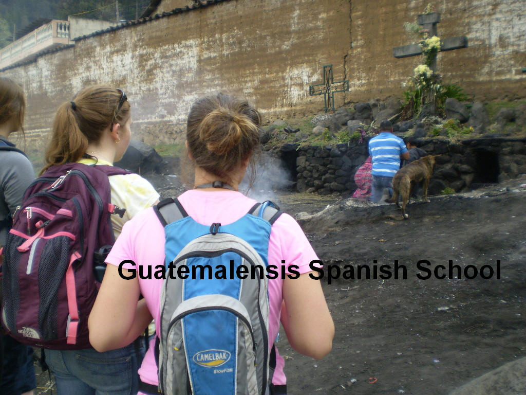 High school students knowing about the traditions and mayan ceremonies in the western highlands of Guatemala.
