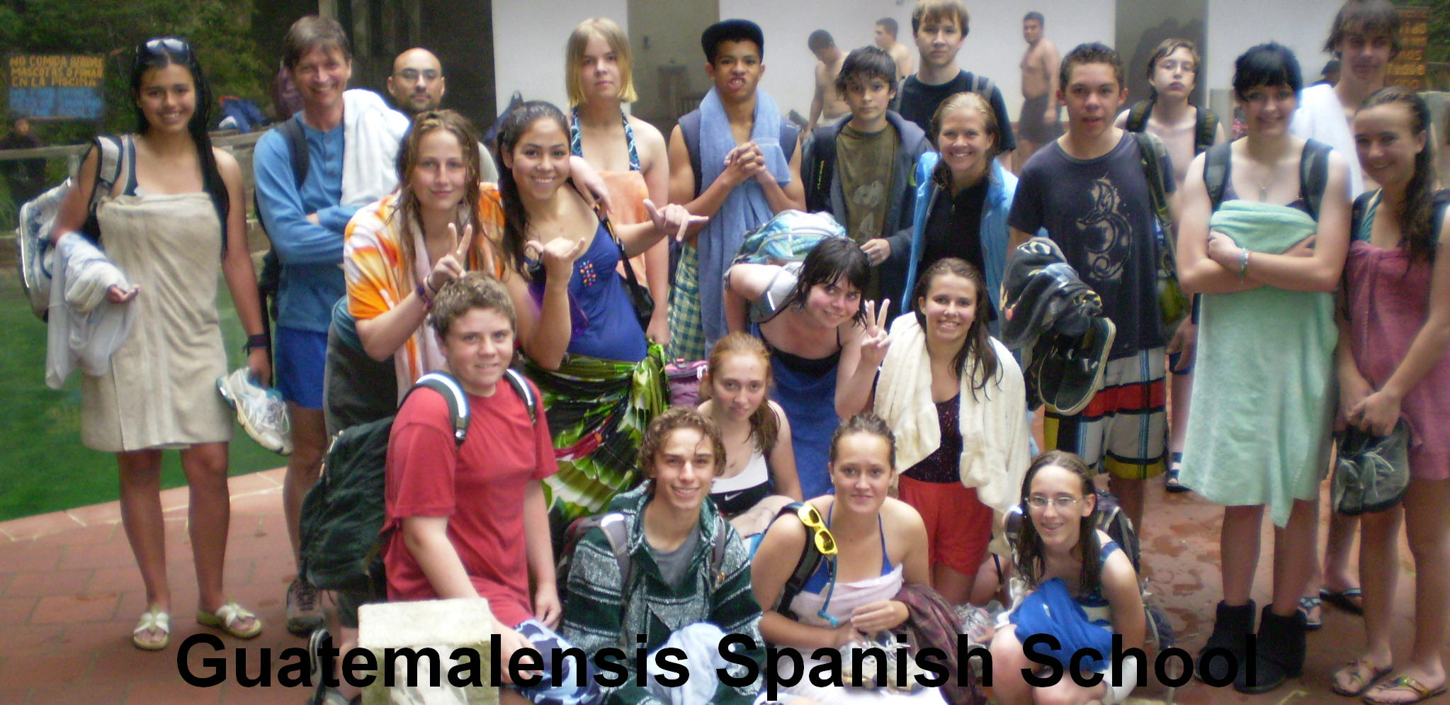 American high school students of spanish at the pristine hot springs